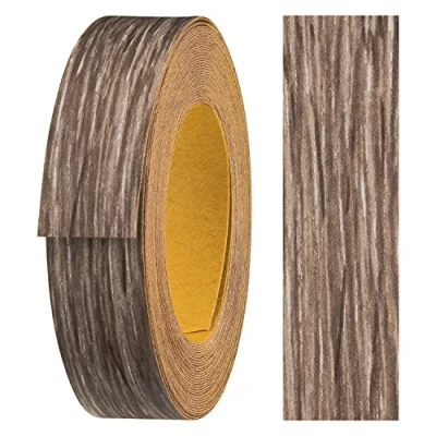 Abbildung von haggiy Melaminkanten Band selbstklebend 18mm x 5m I Kantenband Möbelkantenband Sicherer Halt ohne Bügeln Kantenumleimer Furnier für Regalbretter/Holzplatten (Sonoma Eiche Tabac)