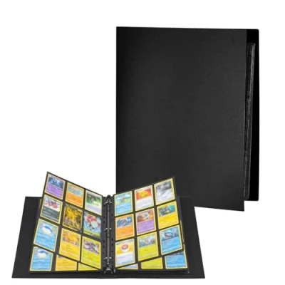 Abbildung von Sammelkarten Album, 630 Pockets Transparent Sammelkarten, 35 Seiten pro 18 Pocket Seite,Wasserdichter Ordner Sammelkartenalben für Tauschkarten