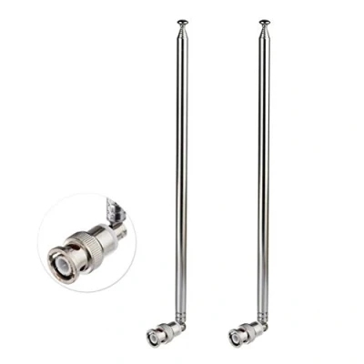 Abbildung von Bingfu HF VHF UHF 7 Abschnitte 115cm Teleskopantenne mit BNC Stecker 2 Pack für CB Radio Polizei Scanner Amateurfunk Zweiwegefunk Mobiler FM Sender Drahtloses Mikrofon Empfänger Frequenzzähler
