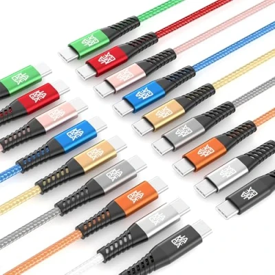 Abbildung von JAMEGA USB C Kabel 480Mbps 60W zu Metall Plug verschiedene Kabel, Typ C, (50 cm)