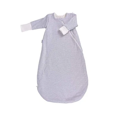 Abbildung von Popolini Winter Baby Schlafsack Vario Interlock/Teddyplüsch (Grau, S (70cm))