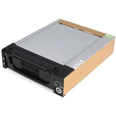 Abbildung von StarTech.com Wechselrahmen 5,25 Zoll Mobiles Festplatten Hot Swap Speicher Rack für 3,5&quot; (8,9cm) HDD in Schwarz / Aluminium