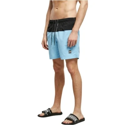 Abbildung von Urban Classics Block Badeshorts, Herren, Größe: Large, Balticblue black
