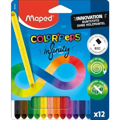 Abbildung von MAPED Buntstift Color peps Infinity, (12 tlg), selbstanspitzend, ohne Holzmantel