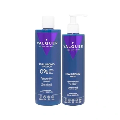 Abbildung von Valquer Laboratorios Pack Hyaluronsäure Shampoo und Maske, extra feuchtigkeitsspendend vital, für alle Haartypen, Zero% 400 ml + 275