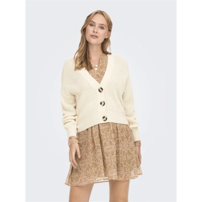 Abbildung von JDY Justy L S Short NOOS Strickjacke, Damen, Größe: XS, Eggnog