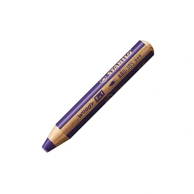Abbildung von Buntstift, Wasserfarbe &amp; Wachsmalkreide STABILO woody 3 in 1 Einzelstift violett