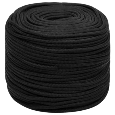 Abbildung von vidaXL Bootsseil Ankerleine Festmacher Tauwerk PP Leine Seil Tau Polypropylenseil Geflochten Flechtleine Schwarz 10mm 100m Polypropylen