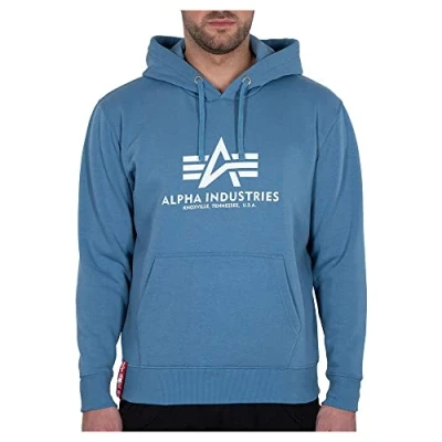 Abbildung von Alpha Industries Herren Basic Hoodie Kapuzenpullover, Airforce Blue, 4XL