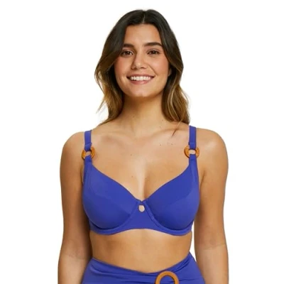 Abbildung von SANS COMPLEXE Damen Elevated Basics Hohe Badeanzug Mit Verstärkung, Erhöht, Spectrum Blue, 85E EU