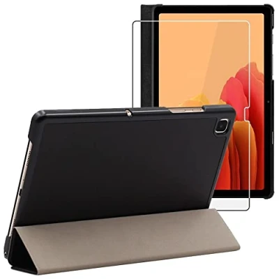 Abbildung von ebestStar Hülle für Samsung Galaxy Tab A7 10.4 T505 (2022, 2020), Slim Smart Cover (Ultra Dünn), Schutzhülle Etui, Ständer Case Cover, Schwarz + Panzer Schutz Glas