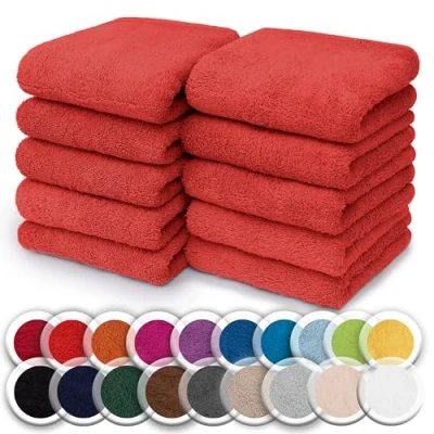 Abbildung von NatureMark Seiftuch Frottier Seiftücher 10er Pack 30x30cm, 100% Baumwolle, (10 St), Waschlappen Seiflappen 30 x cm, Rot