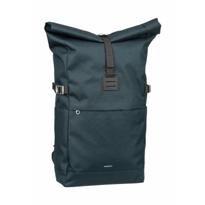 Abbildung von Sandqvist Icon Rolltop Laptop Backpack M navy with black leather