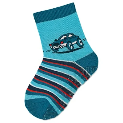 Abbildung von Sterntaler Baby Jungen Fliesen Socken FLI AIR Auto Strümpfe Rutsch mit Motiv und Vollplüsch mittelblau, 17 18