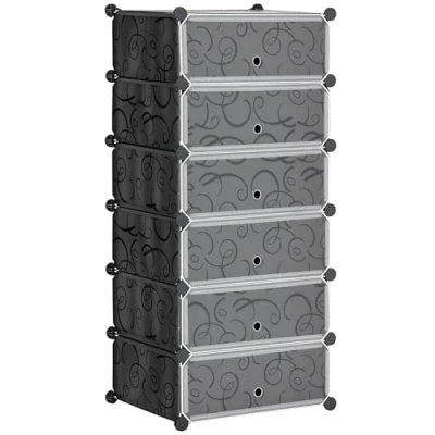 Abbildung von HOMCOM Kommode Modulares Regalsystem für 6 Paar Schuhe (Set, 65 St., Kunststoffregal), Breite 36,5 cm