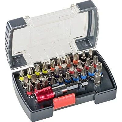 Abbildung von kwb Power Universelle Bit Box Set 32 tlg inkl. Bits, Schnellwechsel Bithalter mit Magnet in stabiler Kunststoff