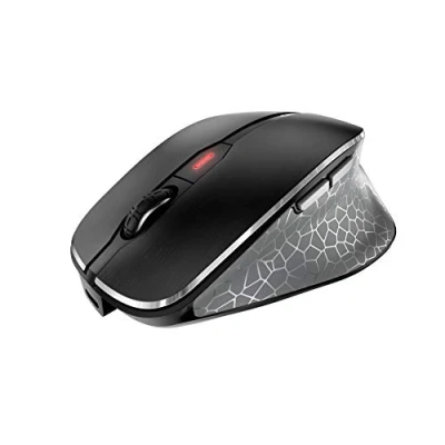 Abbildung von CHERRY MW 8 ERGO, Kabellose Maus mit Ergonomischer Daumenauflage, Bluetooth oder 2,4 GHz Funkverbindung, Optimiert für Rechtshänder, Wiederaufladbar, Schwarz