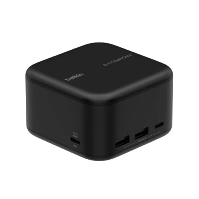 Abbildung von Belkin Connect USB C 6 in 1 Core GaN Docking Station (130 W), 96 W PD für Peripheriegeräte, C, A, Gigabit Ethernet, HDMI 4K Anschlüsse zum Gamen, MacBook Pro, Windows Laptops, Chromebook