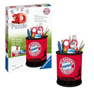 Abbildung von Ravensburger Puzzle 3D 11215 Utensilo FC Bayern 54 Teile ..., Puzzleteile