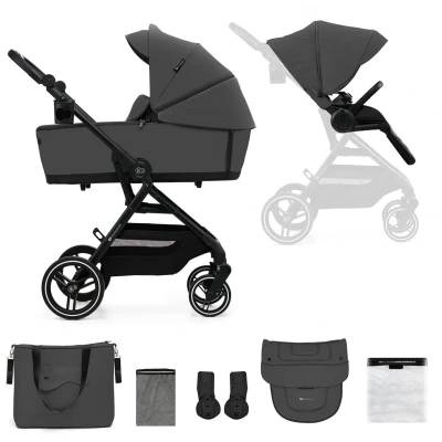 Abbildung von Kinderkraft YOXI 2 in 1 Kombikinderwagen, Moonlight Grey, Kinderwagen,
