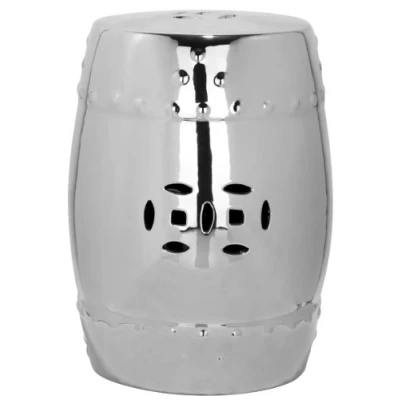 Abbildung von SAFAVIEH Modern Ceramic Garden Stool, in Silver, 35 X 45