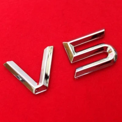 Abbildung von AutoScheich® V5 Emblem Zeichen Chrom Schriftzug Auto Aufkleber Motorhaube Kotflügel Logo 3D