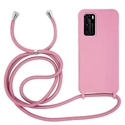 Abbildung von MyGadget Handykette für Huawei P40 [ Hülle mit verstellbaren Band ] TPU Handyhülle Handyband zum Umhängen Kordel Schnur Case Schutzhülle Rosa