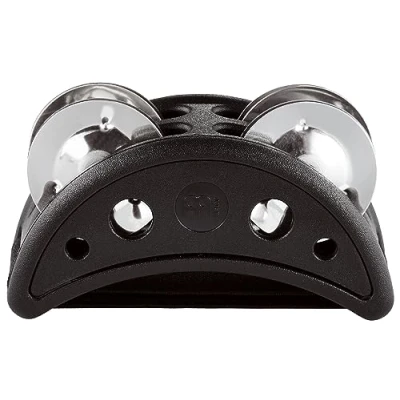 Abbildung von Meinl Percussion Compact Foot Tambourine Fußtambourin Cajon Add Ons / Zubehör Stahl Schellen, Siam Eiche, Schwarz (CFJS2S BK)