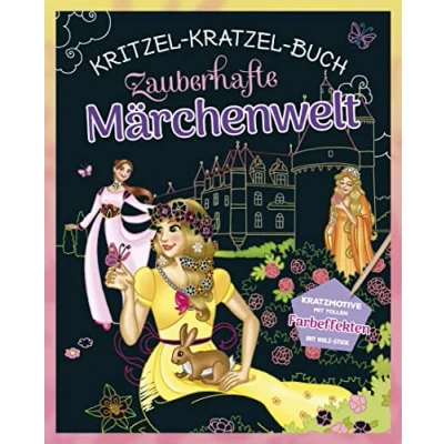 Abbildung von Zauberhafte Märchenwelt Kritzel Kratzel Buch für Kinder ab 5 Jahren: Kratzmotive Mit tollen Farbeffekten. Holz Stick