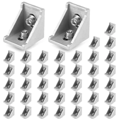 Abbildung von QWORK® 40stk Befestigungsmaterial Winkel Befestigung , Aluprofil 30x30 Nut 8 Aluminium Aluprofil,für Wandhalter Montagematerial