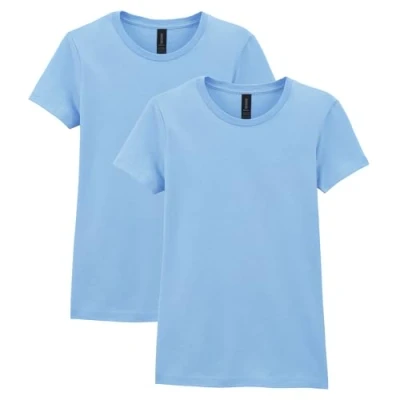 Abbildung von Gildan Damen Softstyle Baumwolle Style G64000l T Shirt, Hellblau (2er Pack), Groß