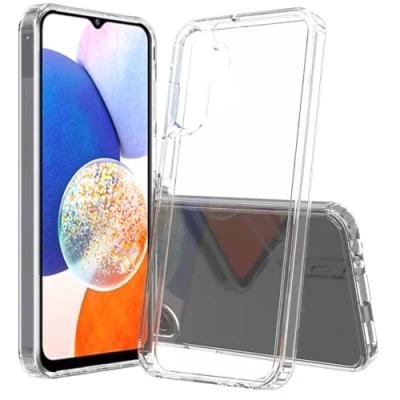 Abbildung von CoverKingz Handyhülle kompatibel mit Samsung Galaxy A15 Stoßfeste Handy Hülle Kameraschutz Silikon/Acryl Cover Clear Slim Hybrid Case Transparent