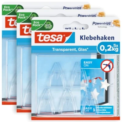 Abbildung von tesa Klebehaken POWERSTRIPS® Small Transparent Inhalt: 15 St., (POWERSTRIPS)