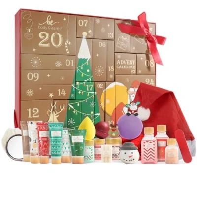 Abbildung von Body &amp; Earth Adventskalender Weihnachtsgeschenke Geschenkset für Frauen 24tlg. Badesets Geschenkbox mit Duftkerze, Badebomben, Weihnachtsdekoration, Weihnachts Spa Mama