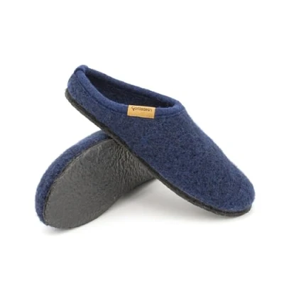 Abbildung von Gottstein Filz Hausschuh Alpine Light Damen &amp; Herren Pantoffel aus 100% Schurwolle Ink Blue, 43