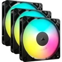 Abbildung von CORSAIR RS120 ARGB 120mm PWM Lüfter Daisy Chain Verbindung Geräuscharm Magnetisches Dome Lager Dreierpack Schwarz