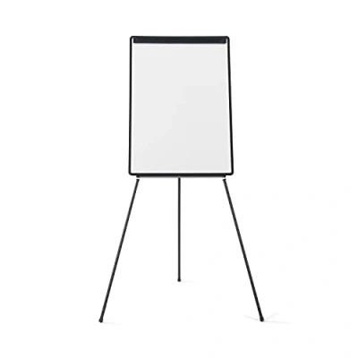 Abbildung von Bi Office Dreibein Flipchart Schwarz, magnetische und trocken abwischbare Oberfläche, mit Stifteablage