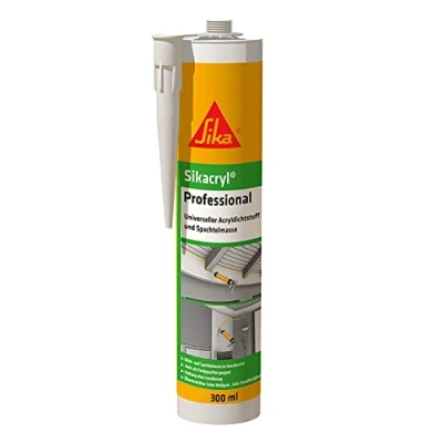 Abbildung von Sika Acryldichtstoff Sikacryl Professional Weiß ideal für Dicht und Anschlussfugen den Innenbereich geringer Schrumpf 300 ml