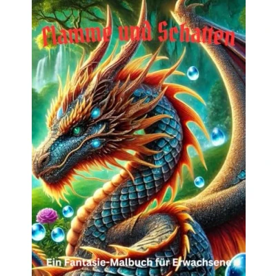 Abbildung von Flamme und Schatten: Ein Fantasie Malbuch für Erwachsene: Mystische Drachen, epische Welten detailreiche Designs kreative Entspannung Achtsamkeit