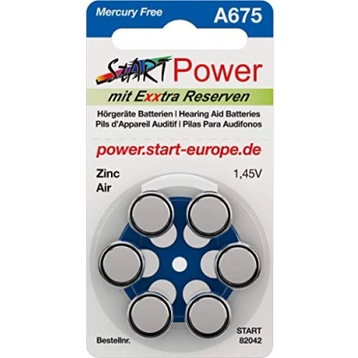 Abbildung von START 60 Batterien für Hörgeräte Typ A675 1.45V 550mAh PR44, 82041
