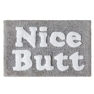 Abbildung von Jessica Simpson Baumwoll Badteppich, hochwertiger überfüllter Badezimmerteppich, maschinenwaschbar, 50,8 x 81,3 cm, schöner Hintern, Grau