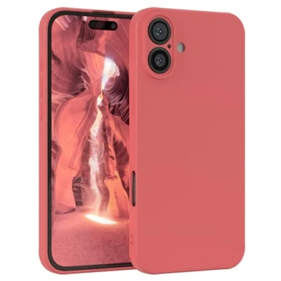 Abbildung von EAZY Case Silikonhülle für iPhone 16 Plus Hülle Silikon weich stoßfeste Handyhülle Schutzhülle mit Kameraschutz Dünn Premium Schutz Cover TPU Phone Bumper in Hell Rot