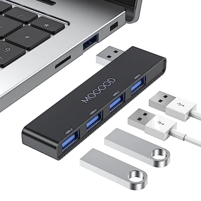 Abbildung von USB Hub 3.0 MOGOOD für Laptop Splitter Port Expander Multiport Adapter Laptop,Xbox,Flash Drive, HDD,Konsole,Drucker,Kamera,Tastatur, Maus