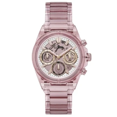 Abbildung von Guess Athena Uhr, Damen, Größe: One Size, Nude transparent