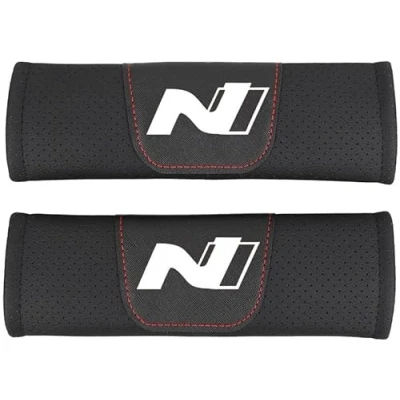Abbildung von Yuzhao Auto Sicherheitsgurt für Hyundai Kona Tucson hinten Kofferraum Savety Belt Schulterpolster Abdeckung N Line Logo Aufkleber Emblem Dekoration 2 Stück