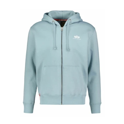 Abbildung von Alpha Industries Basic Hoody SL Sweatjacke, Herren, Größe: Large, Blau grau