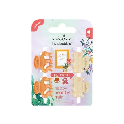 Abbildung von invisibobble CLIPSTAR XS Oasis Petit Citrus 4 teiliges Haarspangen Set Kleine, farbenfrohe Haar Clips für verspielte Frisuren Trendiger Look, sicherer Halt, gesundes