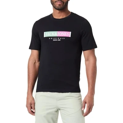 Abbildung von JACK&amp;JONES Herren JORLAFAYETTE Box Tee SS Crew Neck T Shirt, Black, S