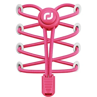 Abbildung von RJ Sport Elastische Schnürsenkel mit Schnellverschluss Schnellschnürsystem für Einzigartigen Komfort und Starken Halt (Rosa)