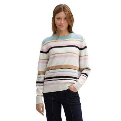 Abbildung von TOM TAILOR Denim Strickpullover, mit Streifenmuster